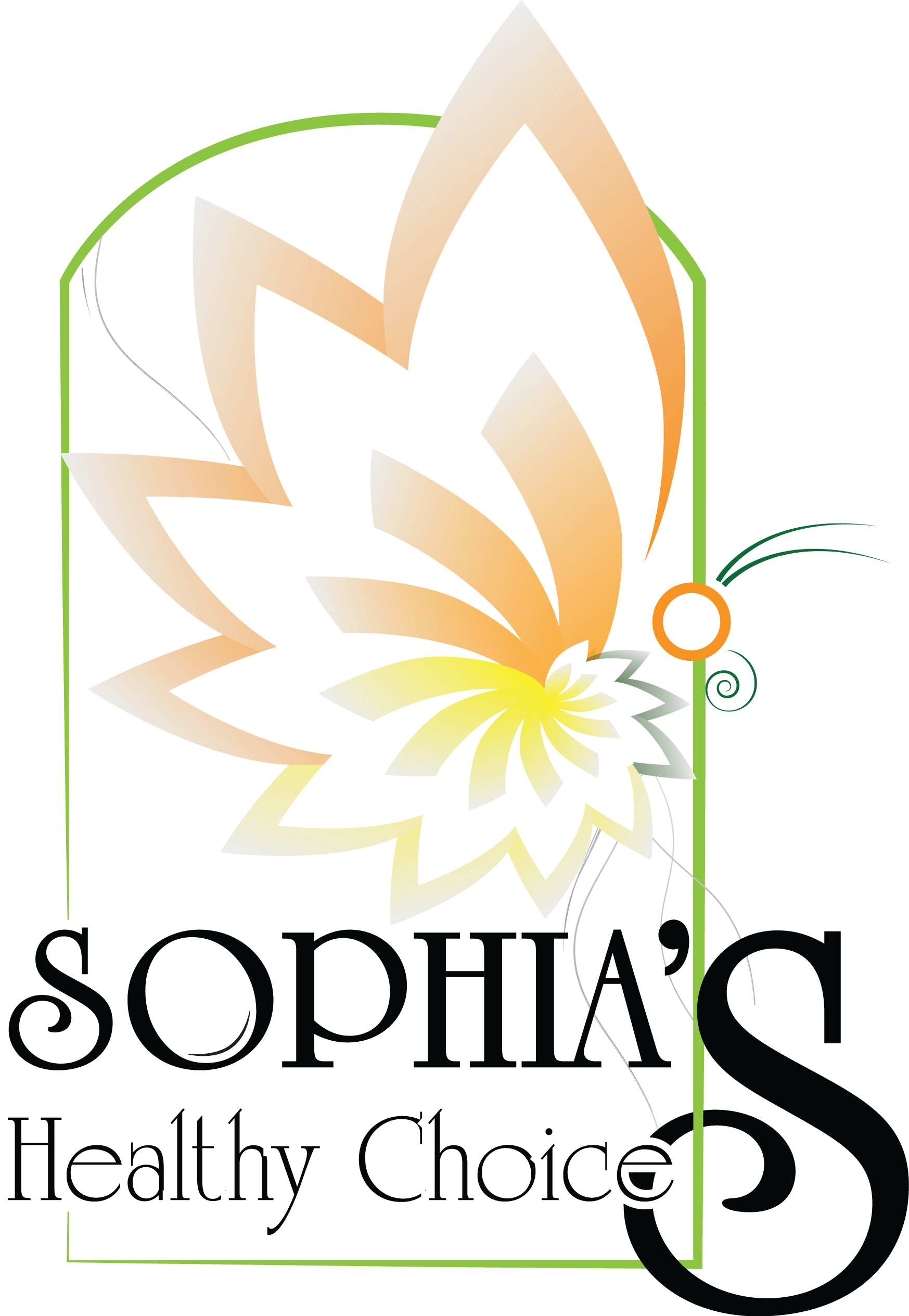 Logo design by Jeff Poissant, RGD of Evolving Media & Design Inc. for Sophia's Healthy Choices, in Eastern Ontario.