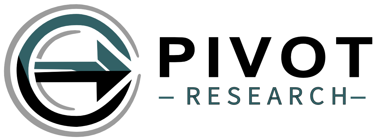 New Pivot Research company logo designed by Jeff Poissant, RGD of Evolving Media & Design Inc.