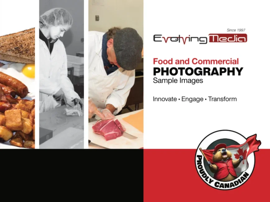 Sample PDF booklet of Food and Commercial Photography by Jeff Poissant at Evolving Media & Design Inc.
